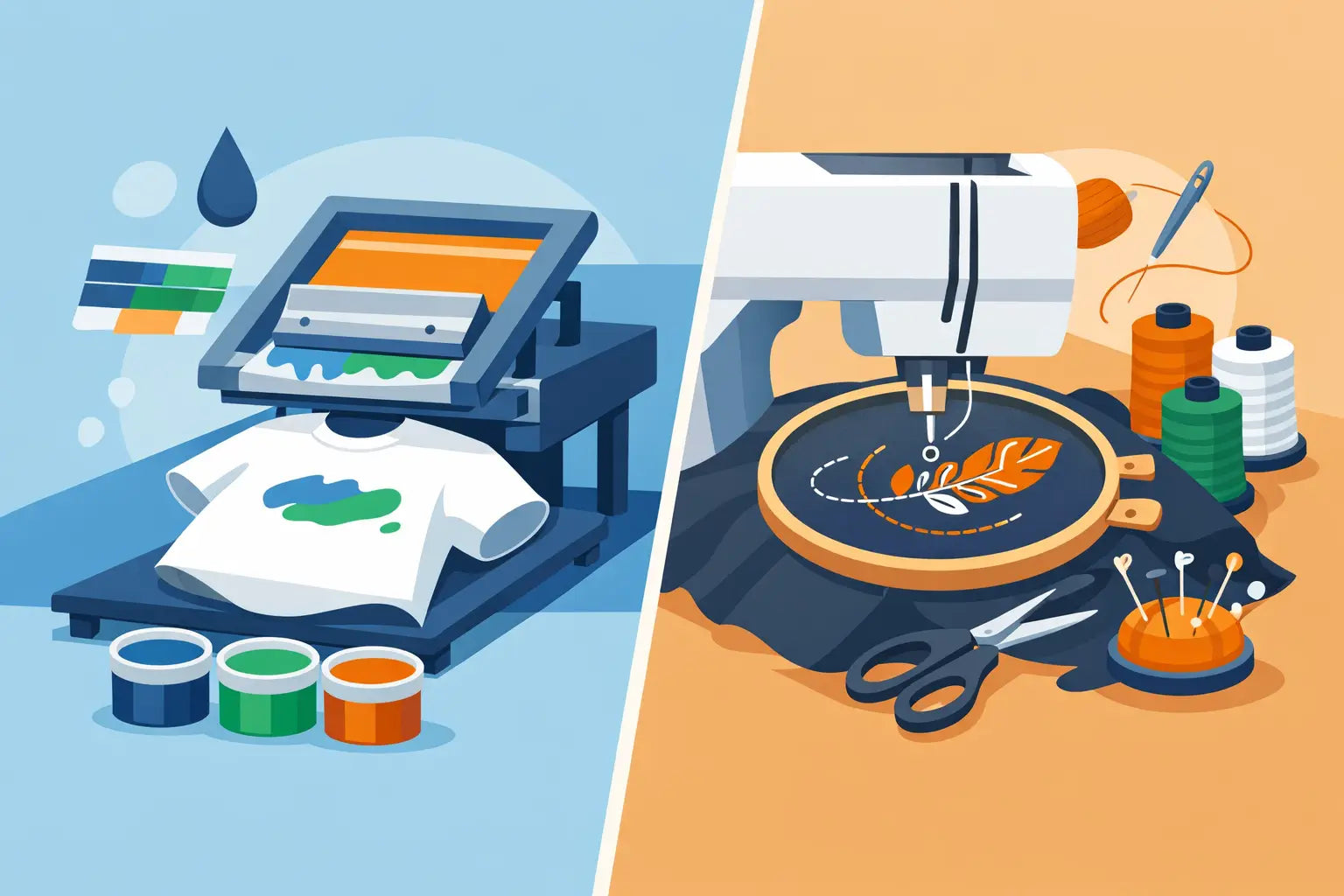 Screen Printing Versus Embroidery