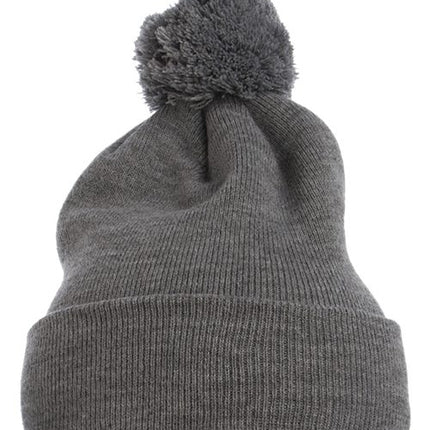 Pom-Pom Cuffed Knit Beanie