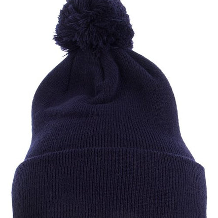 Pom-Pom Cuffed Knit Beanie