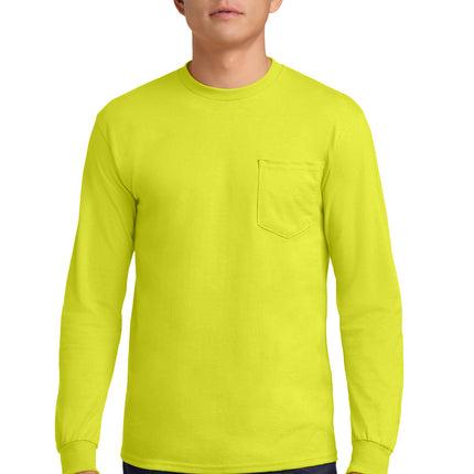 Gildan ®  - Ultra Cotton ®  100% US Cotton Long Sleeve T-Shirt with Pocket.  2410