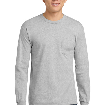 Gildan ®  - Ultra Cotton ®  100% US Cotton Long Sleeve T-Shirt with Pocket.  2410