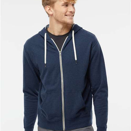 Unisex Heathered French Terry Full-Zip Hooded Sweatshirt