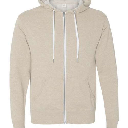 Unisex Heathered French Terry Full-Zip Hooded Sweatshirt