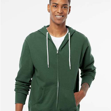Unisex Lightweight Full-Zip Hooded Sweatshirt