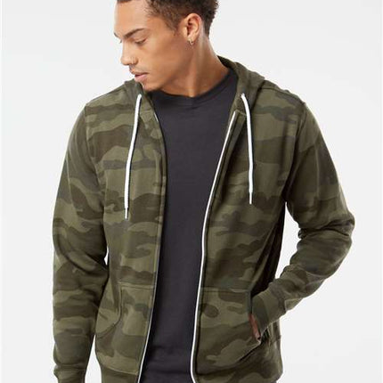 Unisex Lightweight Full-Zip Hooded Sweatshirt