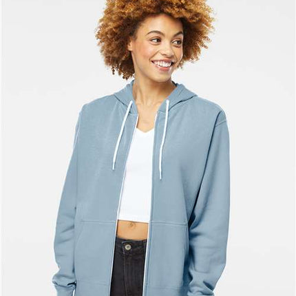 Unisex Lightweight Full-Zip Hooded Sweatshirt