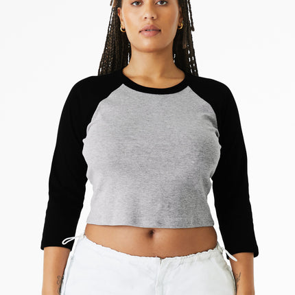 BELLA+CANVAS ®  Women's Micro Rib 3/4 Raglan Baby Tee BC1200