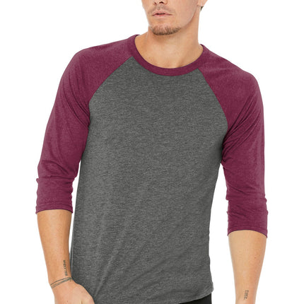 BELLA+CANVAS  ®  Unisex 3/4-Sleeve Baseball Tee. BC3200