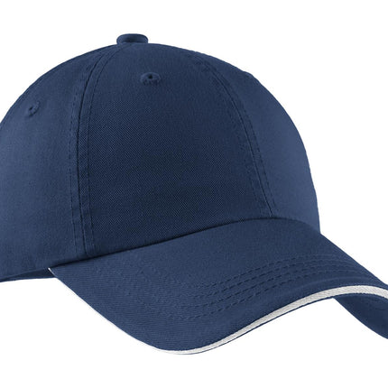 Port Authority ®  Sandwich Bill Cap with Striped Closure.  C830