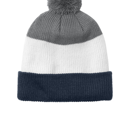 Port Authority ®  Cozy Striped Pom Beanie C979