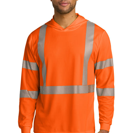 CornerStone ®  ANSI 107 Class 3 Long Sleeve Segmented Tape Hooded Tee CS208