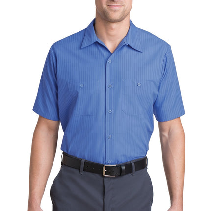 Red Kap ®  Short Sleeve Striped Industrial Work Shirt.  CS20