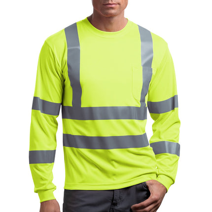 CornerStone ®  - ANSI 107 Class 3 Long Sleeve Snag-Resistant Reflective T-Shirt. CS409