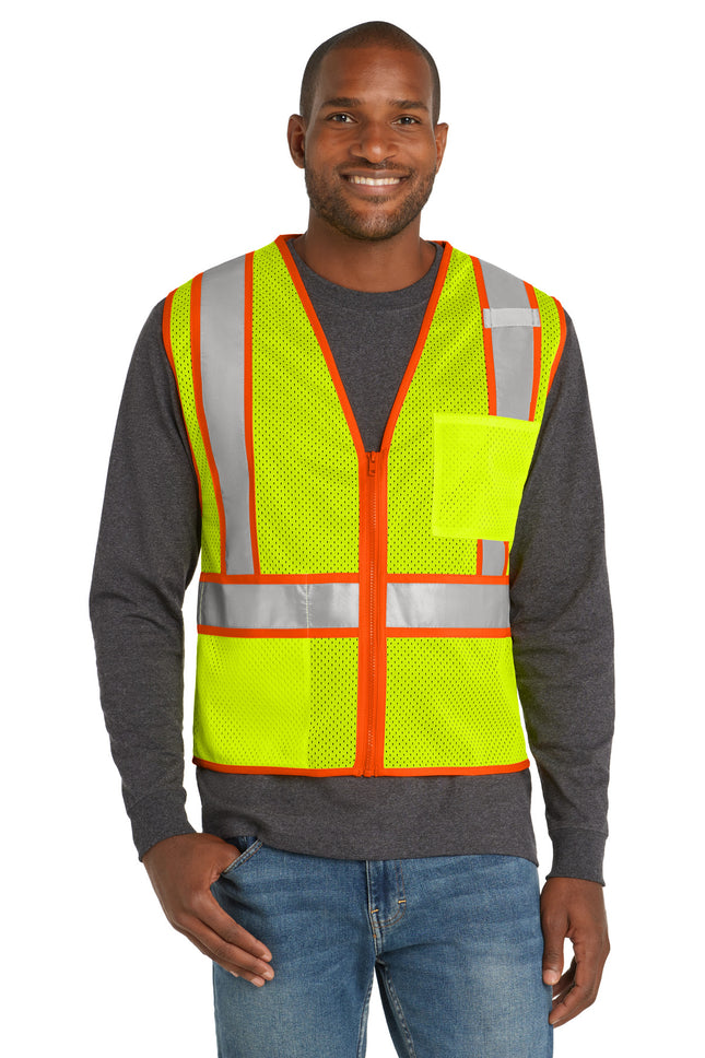 CornerStone  ®  ANSI 107 Class 2 Mesh Zippered Two-Tone Vest. CSV103