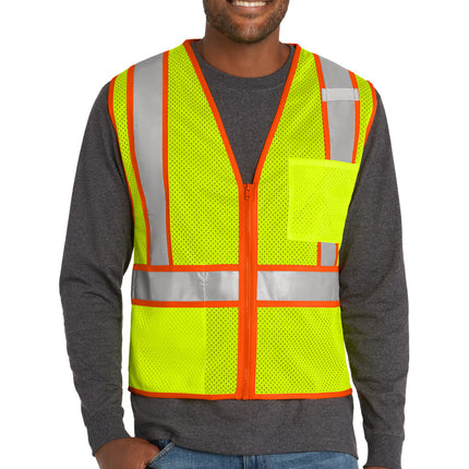 CornerStone  ®  ANSI 107 Class 2 Mesh Zippered Two-Tone Vest. CSV103