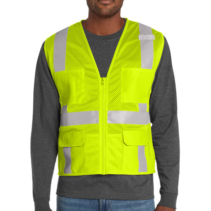 CornerStone  ®  ANSI 107 Class 2 Mesh Six-Pocket Zippered Vest. CSV104