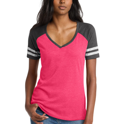 District  ®  Women's Game V-Neck Tee. DM476