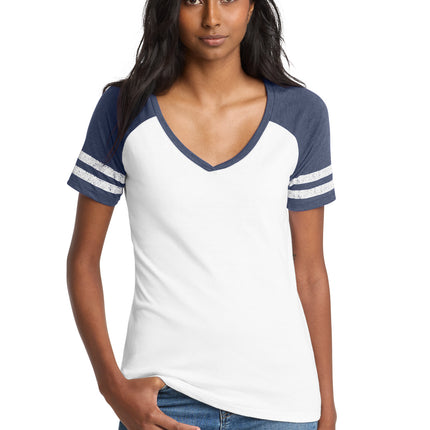 District  ®  Women's Game V-Neck Tee. DM476