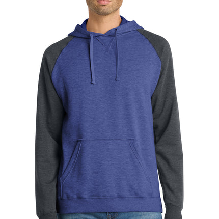 District ®  Young Mens Lightweight Fleece Raglan Hoodie.  DT196