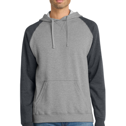 District ®  Young Mens Lightweight Fleece Raglan Hoodie.  DT196