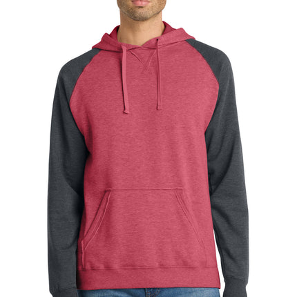 District ®  Young Mens Lightweight Fleece Raglan Hoodie.  DT196