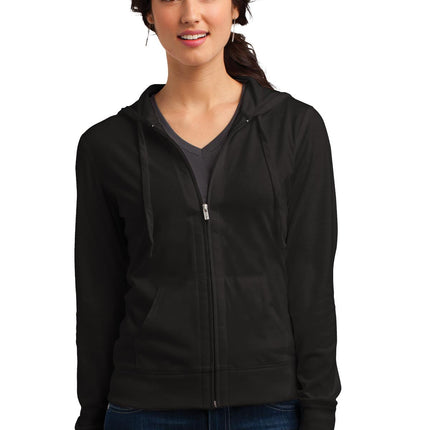 District ®  Women's Fitted Jersey Full-Zip Hoodie. DT2100