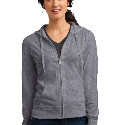 District ®  Women's Fitted Jersey Full-Zip Hoodie. DT2100
