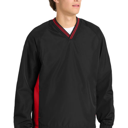 Sport-Tek ®  Tipped V-Neck Raglan Wind Shirt. JST62