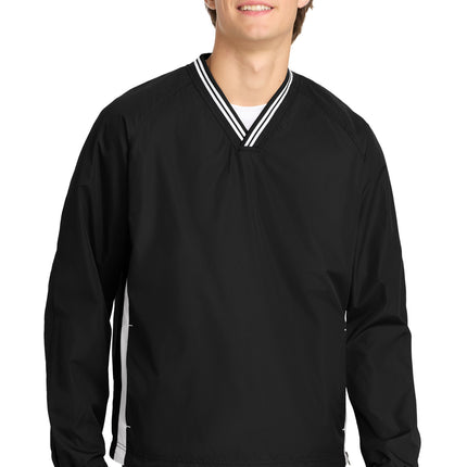 Sport-Tek ®  Tipped V-Neck Raglan Wind Shirt. JST62