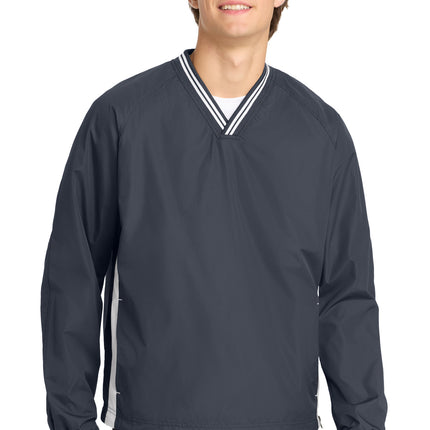 Sport-Tek ®  Tipped V-Neck Raglan Wind Shirt. JST62