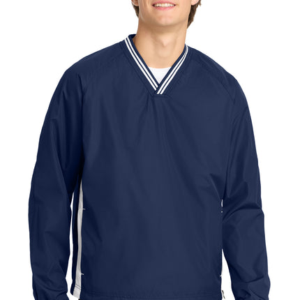 Sport-Tek ®  Tipped V-Neck Raglan Wind Shirt. JST62