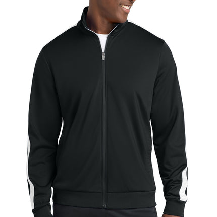 Sport-Tek  ®  Tricot Sleeve Stripe Track Jacket. JST94