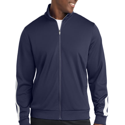 Sport-Tek  ®  Tricot Sleeve Stripe Track Jacket. JST94