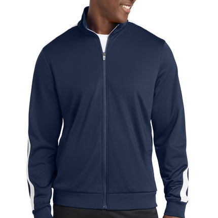Sport-Tek  ®  Tricot Sleeve Stripe Track Jacket. JST94
