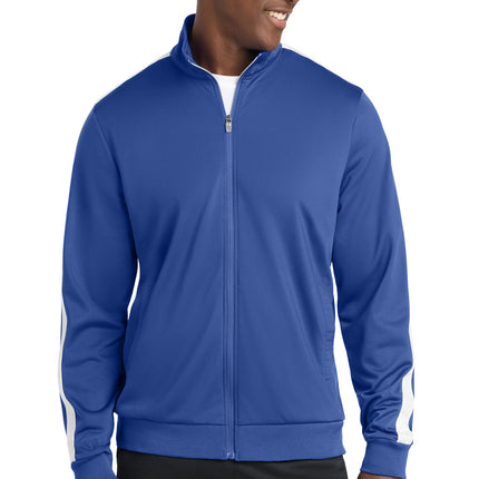 Sport-Tek  ®  Tricot Sleeve Stripe Track Jacket. JST94