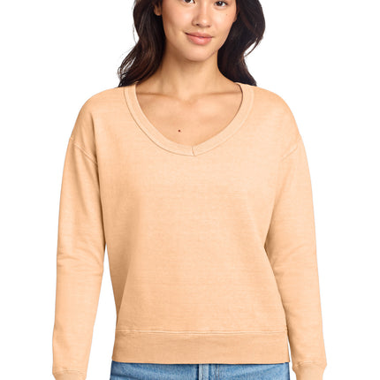 Port & Co ™  Women's Beach Wash ®  Garment-Dyed V-Neck Sweatshirt LPC098V