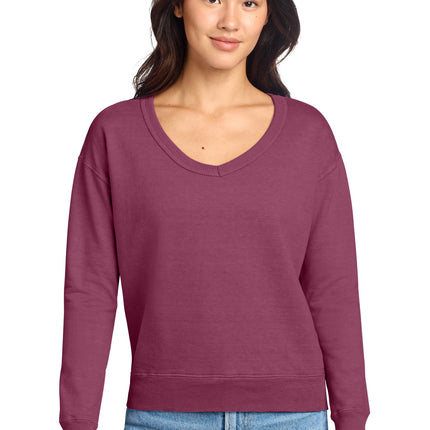 Port & Co ™  Women's Beach Wash ®  Garment-Dyed V-Neck Sweatshirt LPC098V