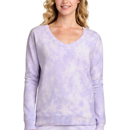 Port & Co ™  Women's Beach Wash ®  Cloud Tie-Dye V-Neck Sweatshirt LPC140V