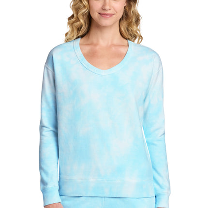 Port & Co ™  Women's Beach Wash ®  Cloud Tie-Dye V-Neck Sweatshirt LPC140V