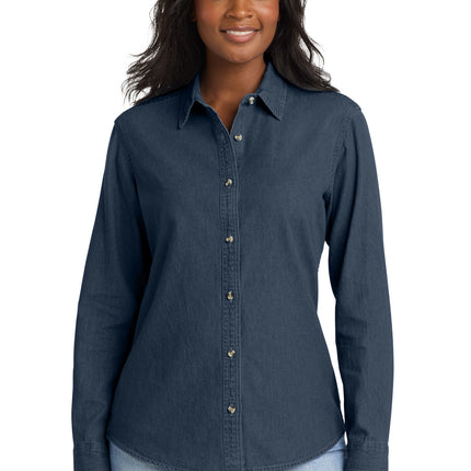 Port & Co ™  Women's Long Sleeve Value Denim Shirt.  LSP10