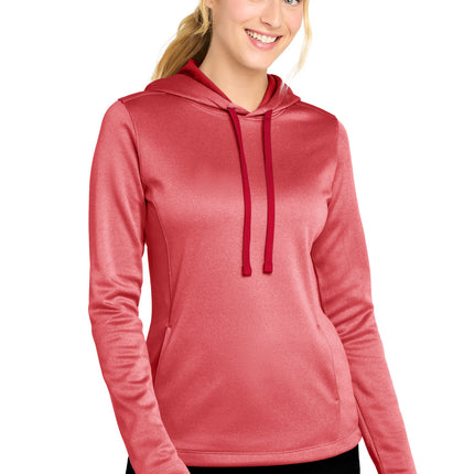 Sport-Tek  ®  Women's PosiCharge  ®  Sport-Wick  ®  Heather Fleece Hooded Pullover. LST264