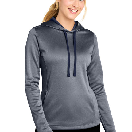 Sport-Tek  ®  Women's PosiCharge  ®  Sport-Wick  ®  Heather Fleece Hooded Pullover. LST264