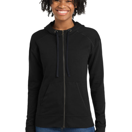 Sport-Tek  ®  Women's PosiCharge  ®  Tri-Blend Wicking Fleece Full-Zip Hooded Jacket LST293