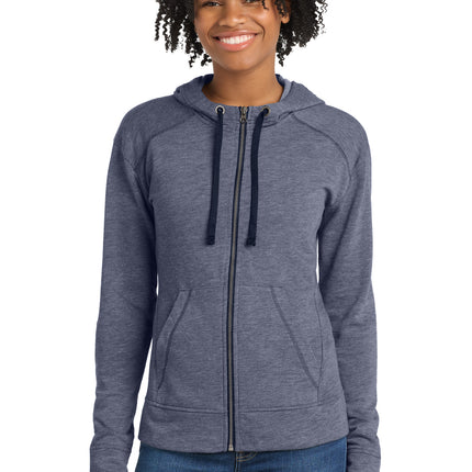 Sport-Tek  ®  Women's PosiCharge  ®  Tri-Blend Wicking Fleece Full-Zip Hooded Jacket LST293
