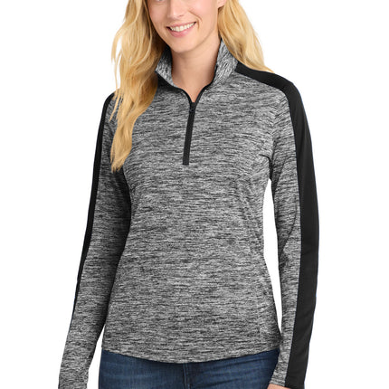 Sport-Tek ®  Women's PosiCharge ®  Electric Heather Colorblock 1/4-Zip Pullover. LST397