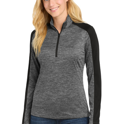 Sport-Tek ®  Women's PosiCharge ®  Electric Heather Colorblock 1/4-Zip Pullover. LST397