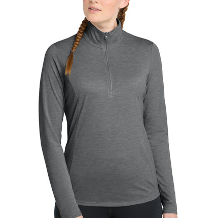 Sport-Tek  ®  Women's PosiCharge  ®  Tri-Blend Wicking 1/4-Zip Pullover. LST407