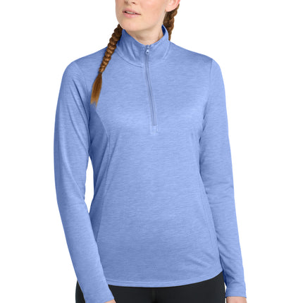 Sport-Tek  ®  Women's PosiCharge  ®  Tri-Blend Wicking 1/4-Zip Pullover. LST407