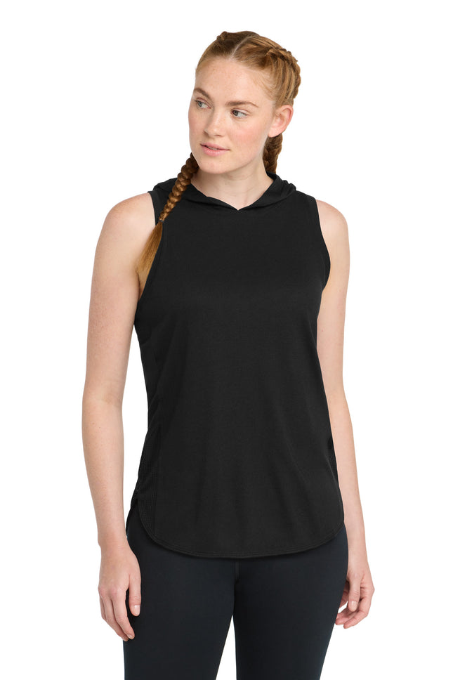 Sport-Tek  ®  Women's PosiCharge  ®  Tri-Blend Wicking Draft Hoodie Tank. LST410