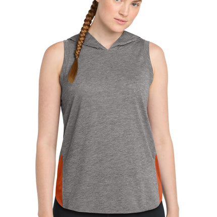 Sport-Tek  ®  Women's PosiCharge  ®  Tri-Blend Wicking Draft Hoodie Tank. LST410